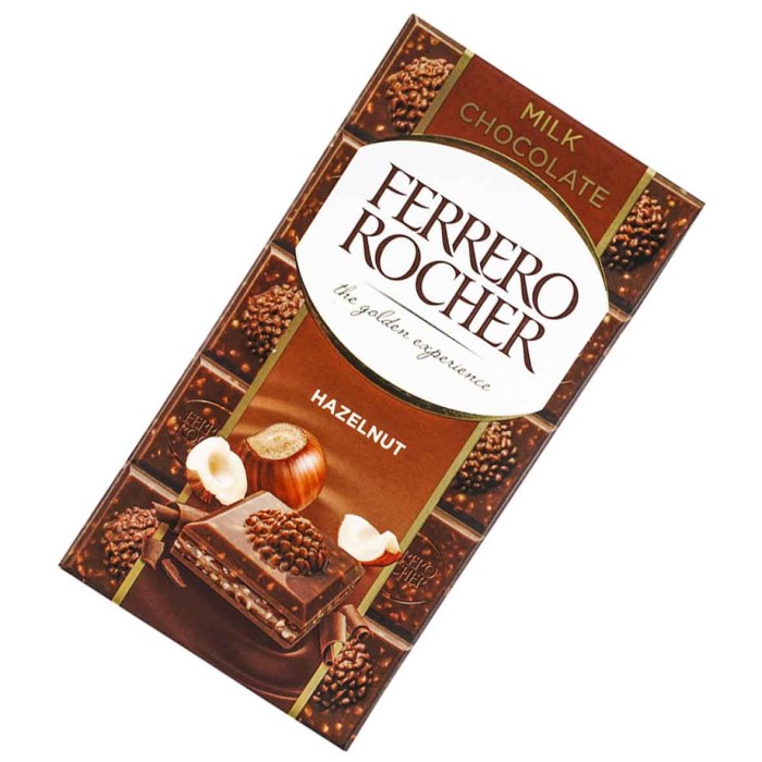 Шоколад Ferrero Rocher Молочный с лесным орехом 90гр м/у
