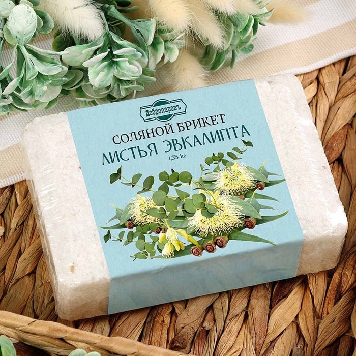 Брикет соляной Добропаровъ с листьями эвкалипта 1,35кг