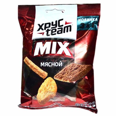 Сухарики Хрусteam Mix вкус мясной 95гр м/у