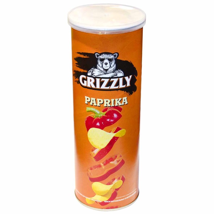Чипсы Grizzly со вкусом паприки 130гр туба