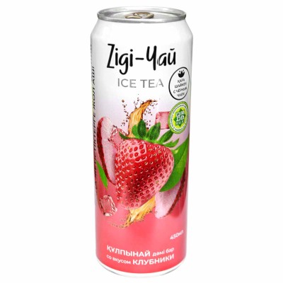 Чай черный Zigi-Zagi со вкусом Клубники 450мл пэт