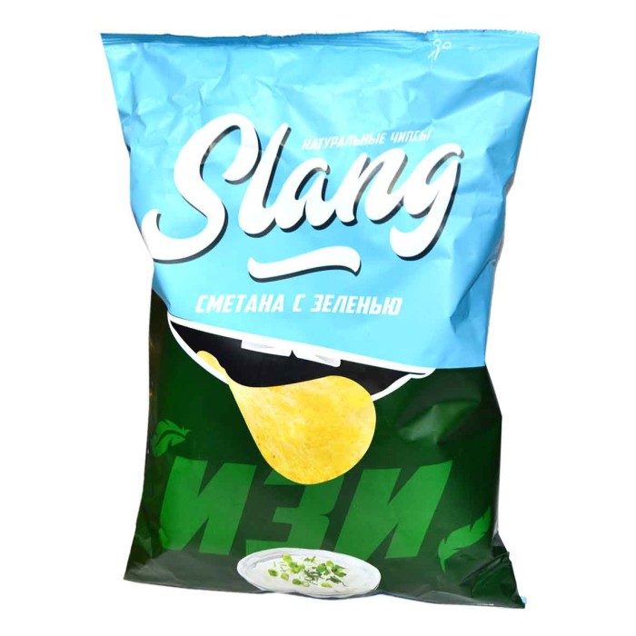 Чипсы Slang вкус сметана с зеленью 120гр м/у