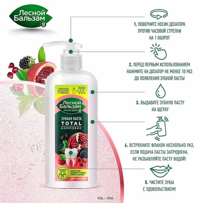 Зубная паста Лесной бальзам Total Грант и таежные ягоды 290мл пэт