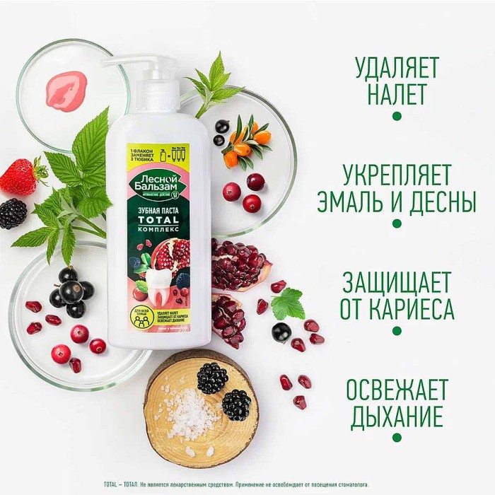 Зубная паста Лесной бальзам Total Грант и таежные ягоды 290мл пэт