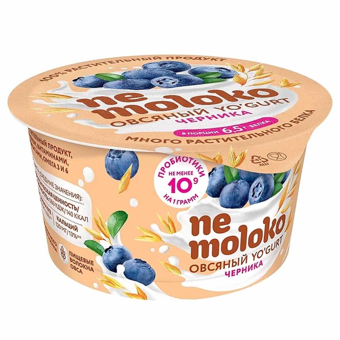 Десерт Nemoloko овсяный с черникой 130гр пэт