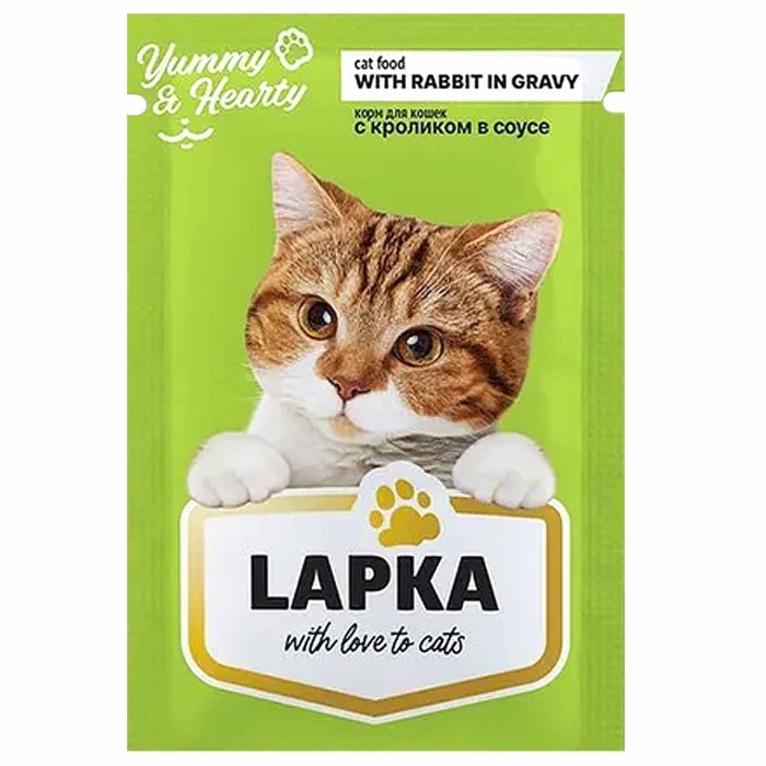 Корм для кошек Lapka кролик в соусе 85гр пауч