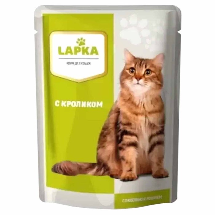 Корм для кошек Lapka кролик в соусе 85гр пауч