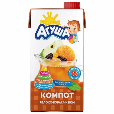 Компот Агуша курага-изюм-яблоко 500мл т/п