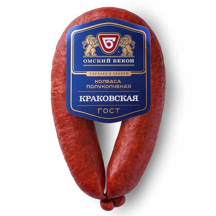 Колбаса п/к Омский бекон Краковская ГОСТ н/о в/у