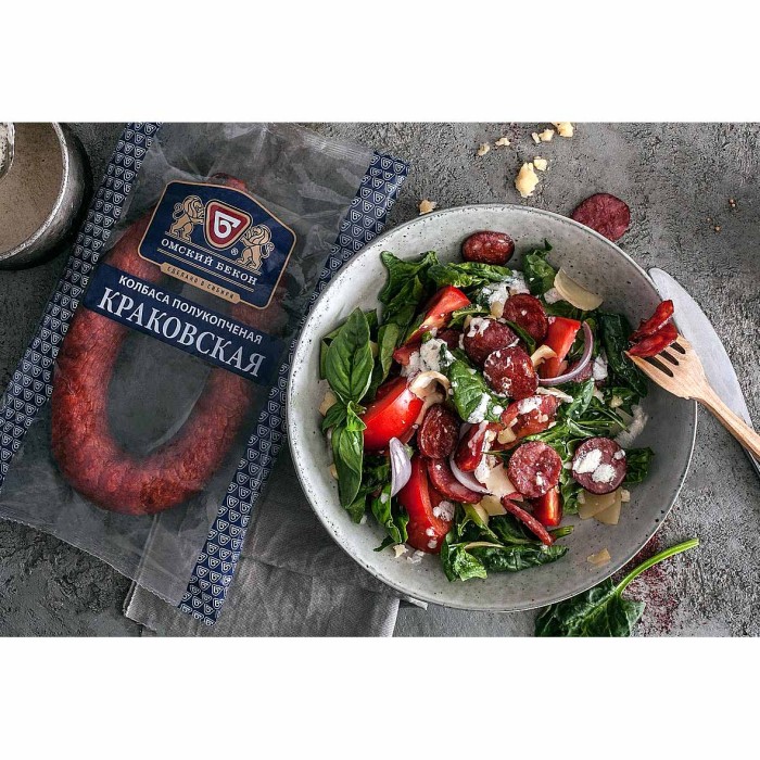 Колбаса п/к Омский бекон Краковская ГОСТ н/о в/у