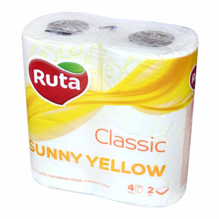 Бумага туалетная Ruta Classic желтая 2сл 4рул