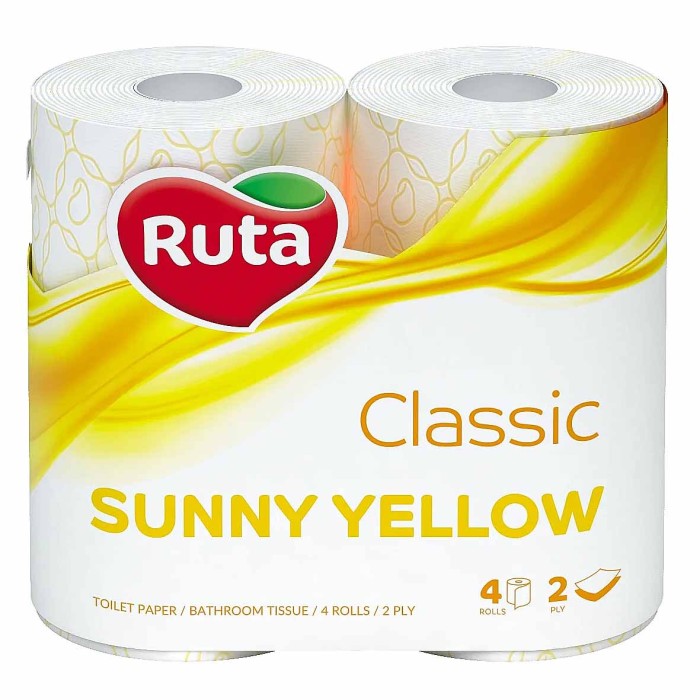 Бумага туалетная Ruta Classic желтая 2сл 4рул