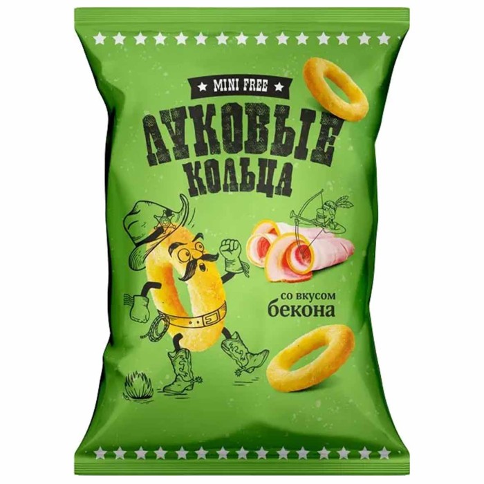Кольца луковые MiniFree вкус бекона 45гр м/у