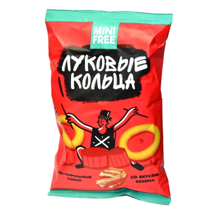 Кольца луковые MiniFree вкус бекона 45гр м/у