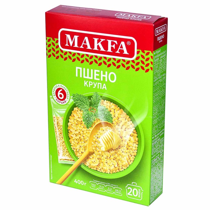 Крупа пшено Makfa шлифованное в/с 400гр к/у