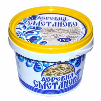 Продукт сметанный Деревня Сметаново 15% 600гр ведро