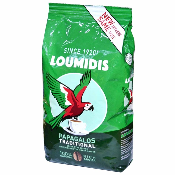Кофе Loumidis Papagalos натуральный молотый 490гр м/у