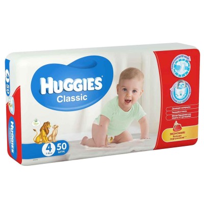 Подгузники Huggies Classic 4 Jumbo (7-18кг) 50шт м/у