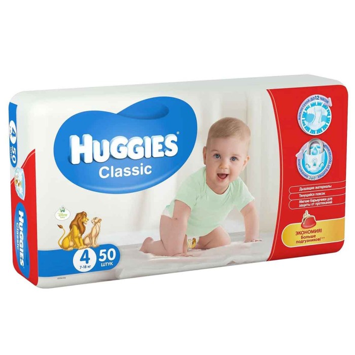 Подгузники Huggies Classic 4 Jumbo (7-18кг) 50шт м/у