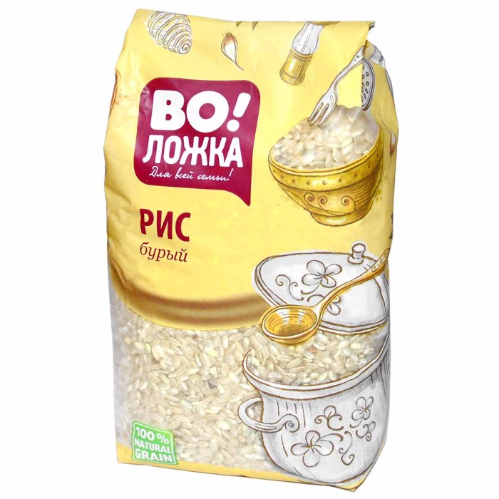 Крупа рис Во!Ложка бурый 800гр м/у