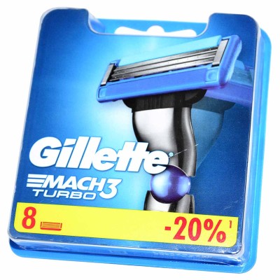 Касеты сменные Gillette Mach3 Turbo 8шт к/у