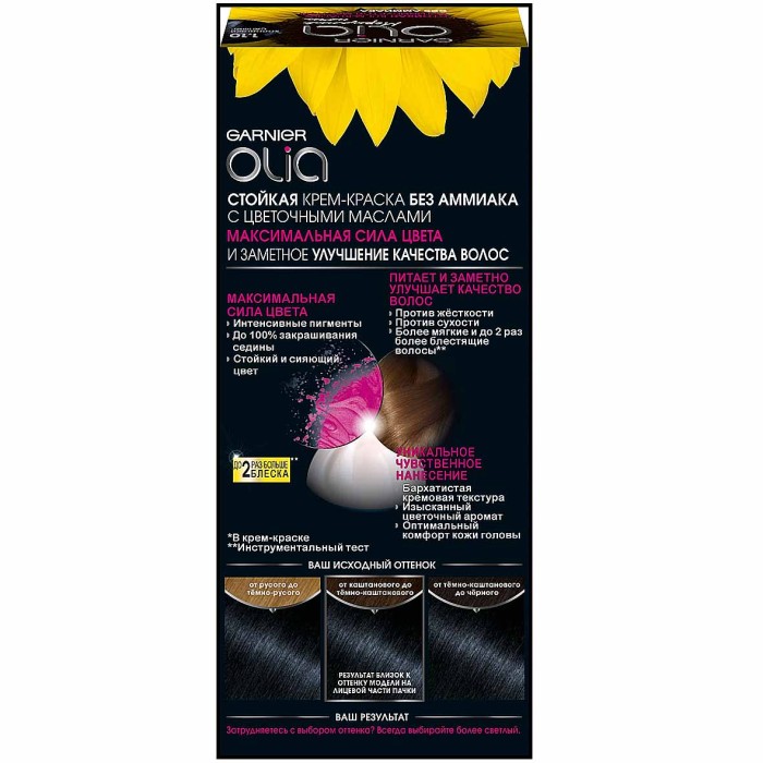 Краска для волос Garnier Olia 1.10 Холодный сапфир к/у