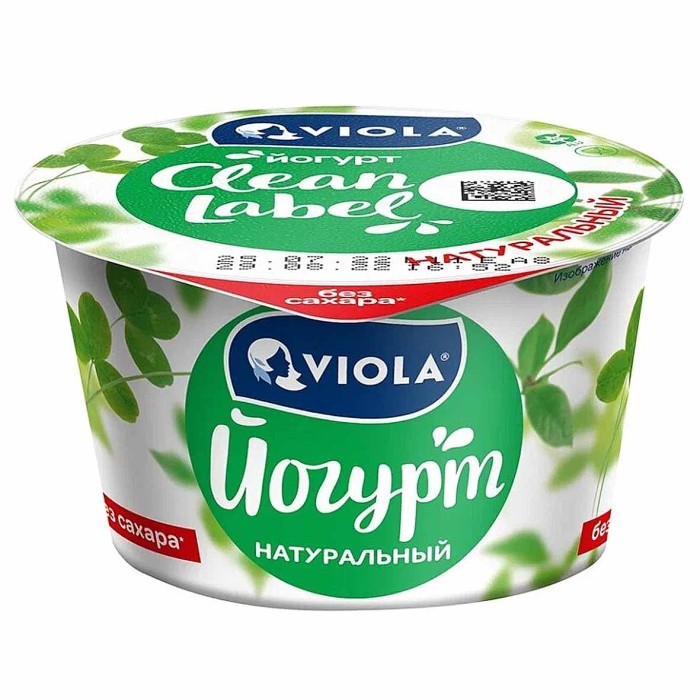 Йогурт Viola Clean Label натуральный 3,4% 180гр пэт