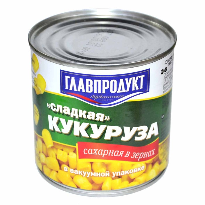 Кукуруза Главпродукт сладкая 340гр ж/б