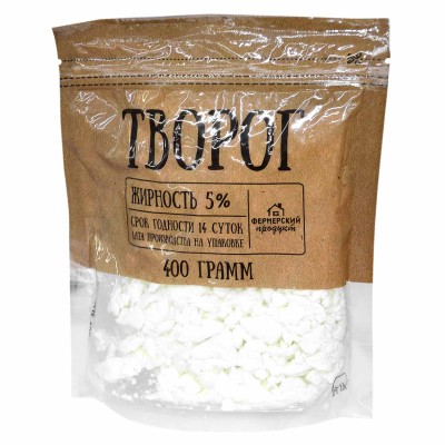 Творог Мишарское фермерский 5% 400гр д/п