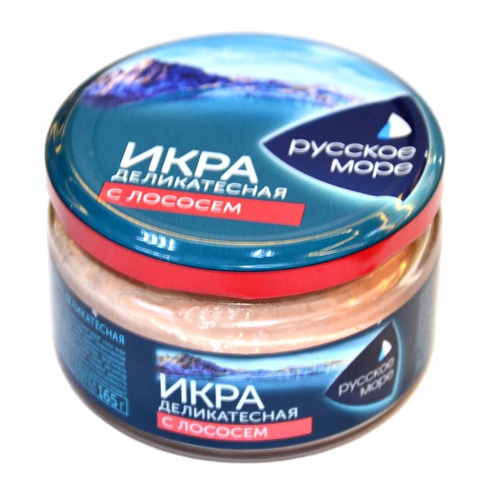 Икра Русское Море мойвы деликатесная с лососем 165гр ст/б