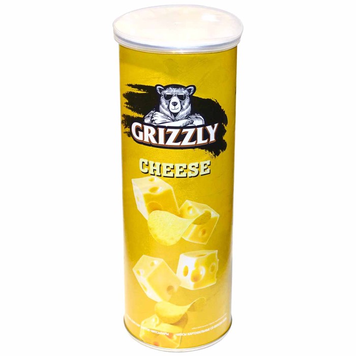 Чипсы Grizzly со вкусом сыра 130гр туба