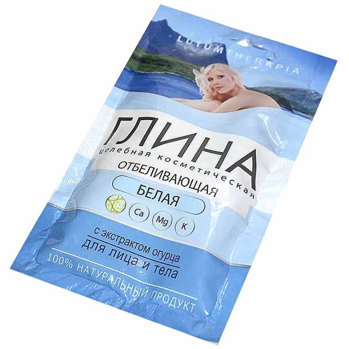 Глина для лица Lutumterapia Белая целебная с экстрактом огурца 60гр м/у