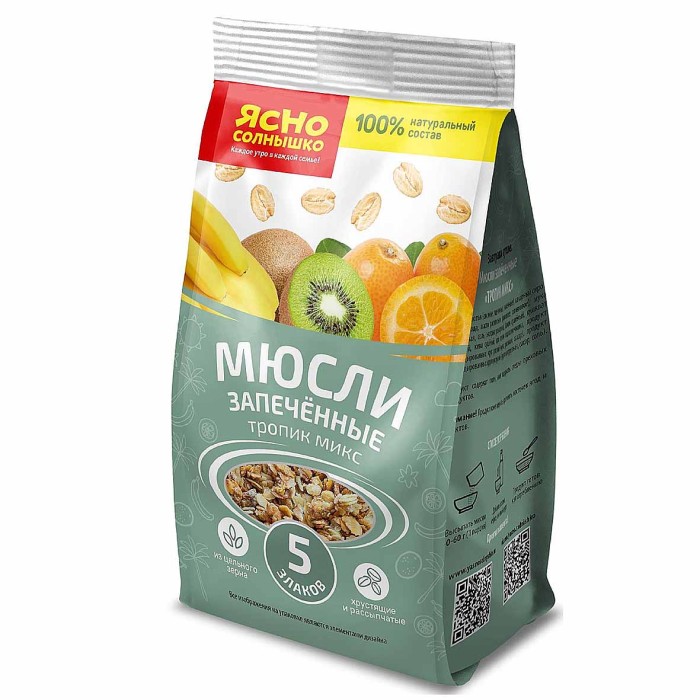 Мюсли Ясно солнышко запеченные тропик микс 300гр м/у