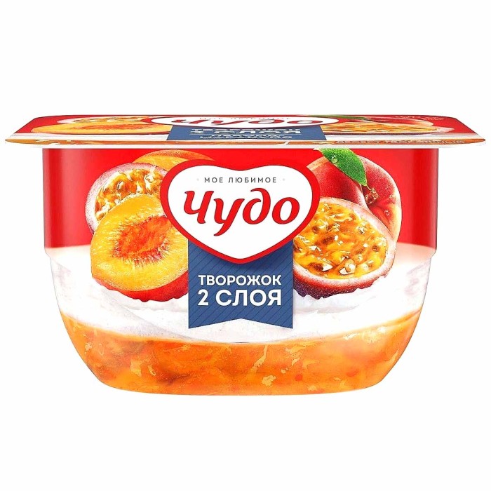 Десерт творожный Чудо персик-маракуйя 4,2% 100гр пэт
