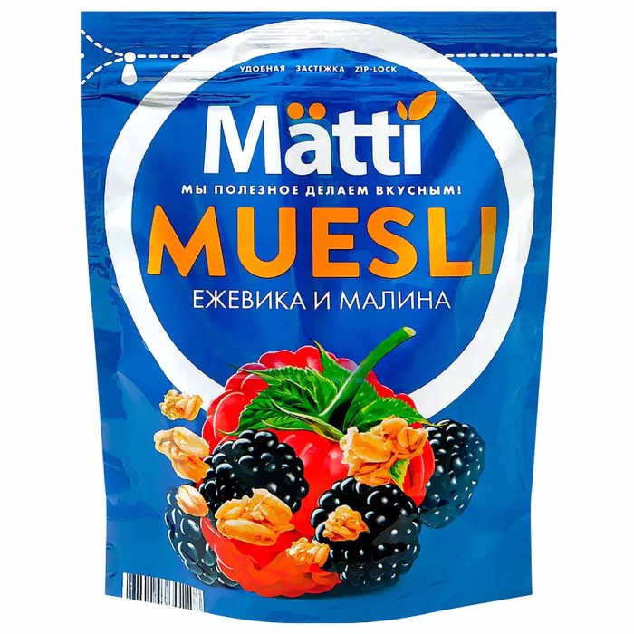 Гранола мюсли Mätti Ежевика-малина 250гр д/п