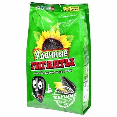 Семечки подсолнечника Удачные Гиганты жареные  250гр м/у