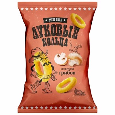 Кольца луковые MiniFree вкус грибы 45гр м/у