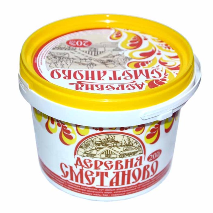 Продукт сметанный Деревня Сметаново 20% 600гр ведро