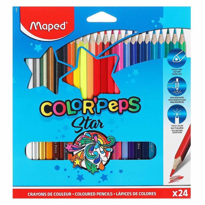 Карандаши цветные Maped Color Peps трехгран 24шт арт183224