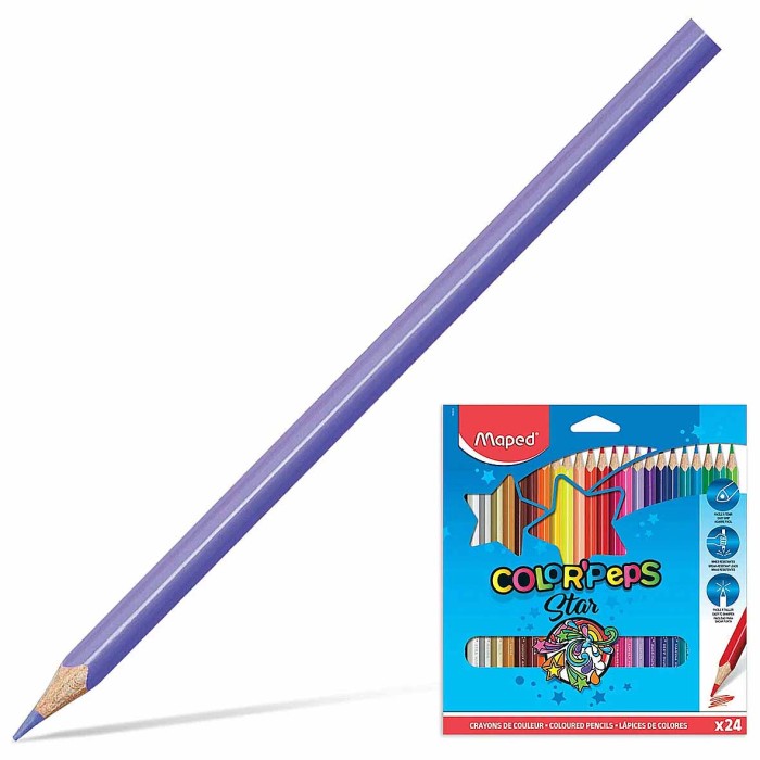 Карандаши цветные Maped Color Peps трехгран 24шт арт183224