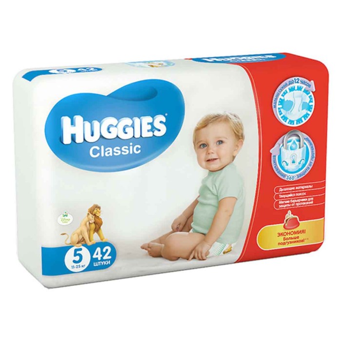 Подгузники Huggies Classic 5 Jumbo (11-25кг) 42шт м/у