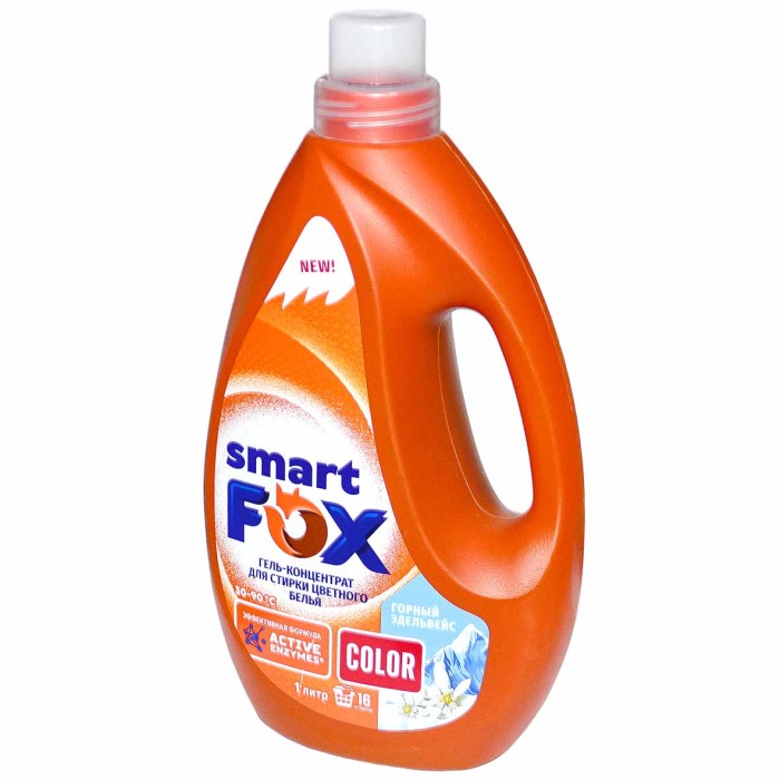 Гель-концентрат для стирки SMART FOX Color Горный эдельвейс1л пэт