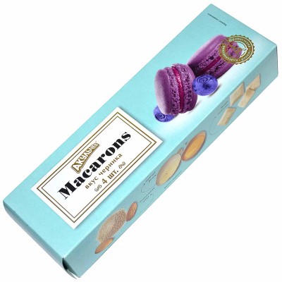 Пирожное миндальное Акульчев Macarons со вкусом черники 48гр к/у