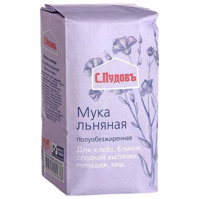 Мука С.Пудовъ льняная 400гр м/у