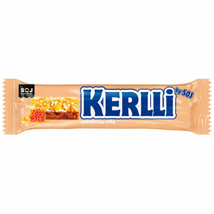 Батончик злаковый SOJ Kerlli  с мёдом в  молочном шоколаде 50гр м/у