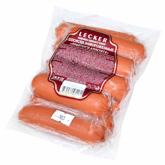 Сосиски Lecker Приятного аппетита 400гр заморозка