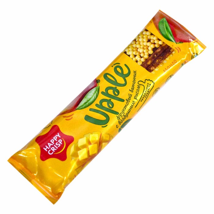 Батончик Happy Crisp Upple манго и воздушный рис 22гр м/у