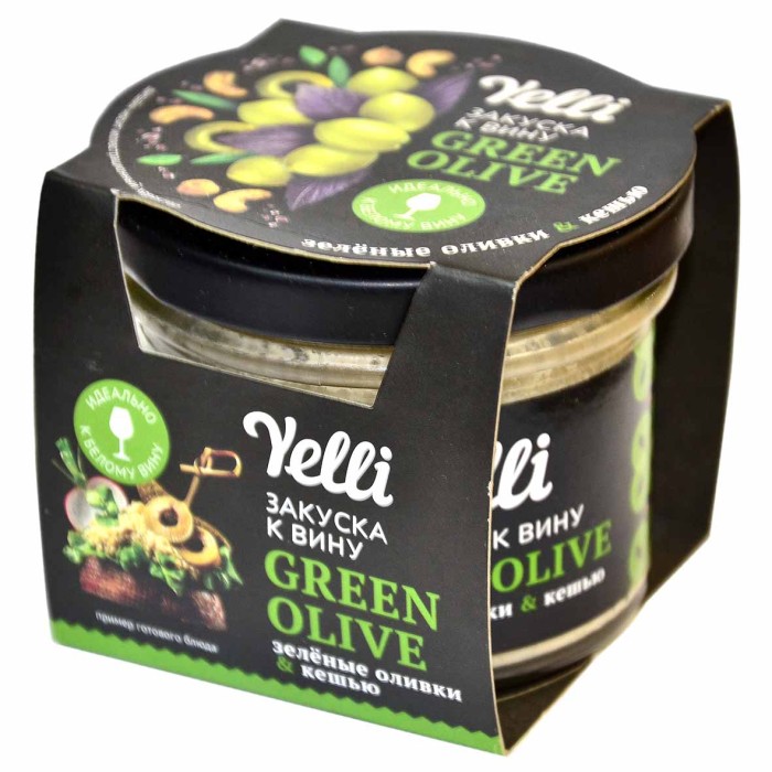 Топпинги Yelli Green olive для брускет 100 гр пэт