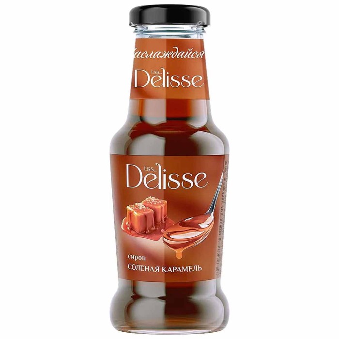 Сироп Delisse десертный со вкусом солёной карамели  250мл ст/б