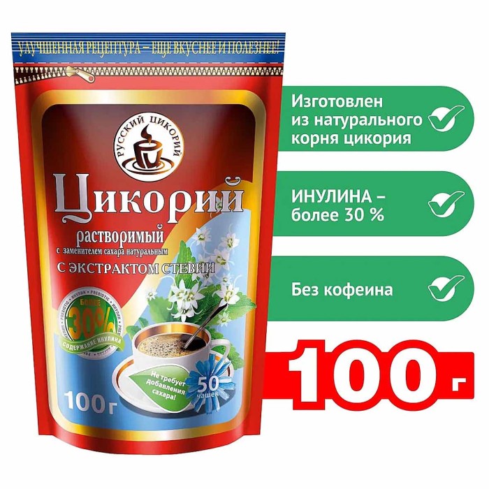 Цикорий Русский цикорий со стевией 100гр д/п